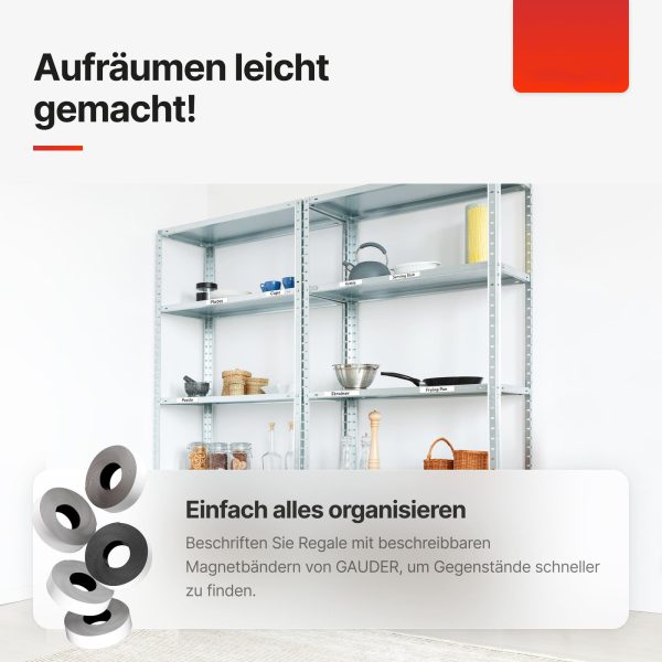 Magnetic strip writable, white - 图片 4