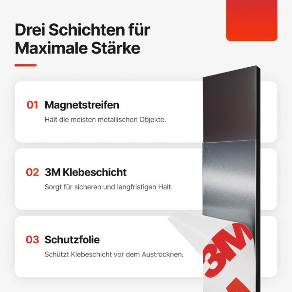 Magnetic strip self-adhesive (15 cm x 25 mm x 2 mm) - 图片 3
