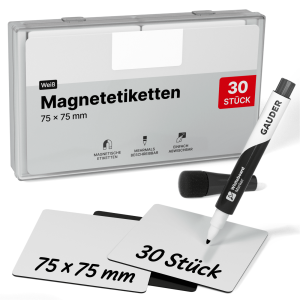 Dry-erase magnetic labels - 75 mm x 75 mm