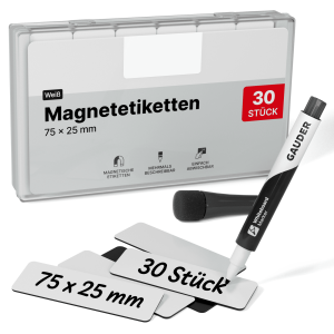 Dry-erase magnetic labels - 75 mm x 25 mm