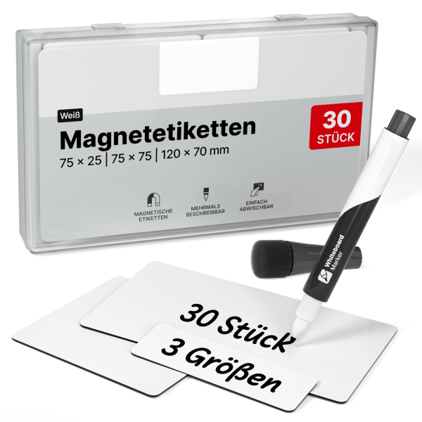 Dry-Erase Magnetic Labels - Different Sizes