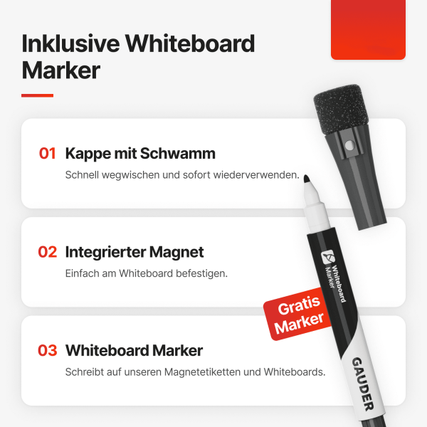 Dry-erase magnetic labels - 75 mm x 75 mm - 图片 3